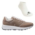 Tênis New Balance 370V1 + Par de Meia - Masculino MARROM CLARO