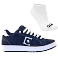 Tênis Qix Combat Suede + Par de Meia - Masculino AZUL ESC/BRANCO