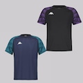 Kit 2 Camisas Kappa Raglany - Infantil PRETO