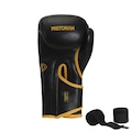 Luva de Boxe e Muay Thai Elite Pretorian + Bandagem Extra - Adulto PRETO/AMARELO