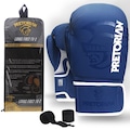 Luva de Boxe e Muay Thai Pretorian First FX2 + Bandagem Extra - Adulto AZUL/BRANCO