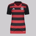 Camisa do Flamengo I 2025 Patch Libertadores adidas - Feminina PRETO