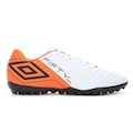 Chuteira Society Adulto Umbro Fifty VI League BRANCO/LARANJA