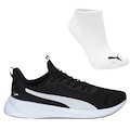 Tênis Feminino Puma Flyer Lite 3 Wns + Par de Meia PRETO/BRANCO