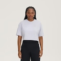 Camiseta New Balance Cropped Small Logo - Feminina CINZA