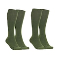 Meia Cano Alto BR Force Tática Batalha - 02 Pares - Unissex VERDE ESCURO