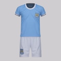 Conjunto Manchester City Futfanatics Infantil AZUL