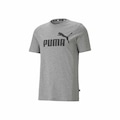 Camiseta Masculina Puma Ess Logo CINZA/PRETO