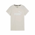Camiseta Feminina Puma Essentials Logo MARROM CLARO/BRANCO