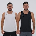 Camiseta Regata Kappa Basic - 2 Unidades - Masculina BRANCO/PRETO
