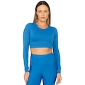 Blusa Cropped Feminina Run More Highlines AZUL