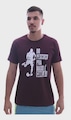 Camiseta Masculina Heatd Do Pescoço Pra Baixo é Canela VINHO