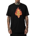 Camiseta Masculino MCD Caveira Em Chamas PRETO