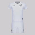 Kit Uniforme do Santos Infantil Umbro I 2025 BRANCO