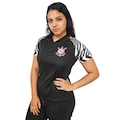 Camisa Baby Look do Corinthians Lines Bomache Feminina PRETO