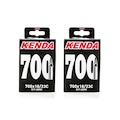 Par Câmara de ar Kenda 700 x 18/23 bico fino 48 mm removível PRETO