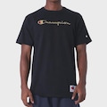 Camiseta Masculina Champion Heritage Scrip Black Gold PRETO