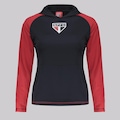 Camisa do São Paulo Manga Longa Laçado Braziline Feminina PRETO