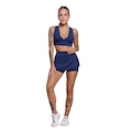 Conjunto Top bojo e Short Saia Vekyo Feminino AZUL ESCURO