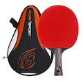 Kit Tênis Mesa Boer 6.0 Series Carbon 1 Raq 6 Estrelas Profissional VERMELHO