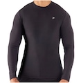 Camiseta Manga Longa Poker Térmica Skin New Masculina PRETO
