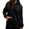Blusão de Moletom Feminino Olympikus com Capuz Hoddie U PRETO