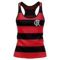 Camisa do Flamengo Regata Fla Tri Rubro-Negro Braziline Feminina PRETO/VERMELHO