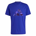 Camiseta Masculina Adidas Logo Camuflada AZUL ESC/AZUL CLA