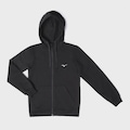 Blusão de Moletom Infantil Mizuno com Capuz Zipper PRETO