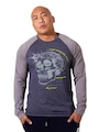 Camiseta Manga Longa Masculina Kvra Broken Basic AZUL/CINZA