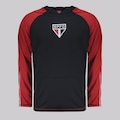 Camisa do São Paulo Manga Longa Laçado Masculina PRETO