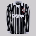 Camisa do Corinthians Manga Longa Retrô Kalunga Futfanatics Masculina PRETO