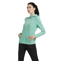 Jaqueta Feminina The North Face Fleece com Capuz TKA Glacier Full Ziper TURQUESA