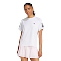 Camiseta Adidas M/C Club 3 Listras Feminina BRANCO/PRETO
