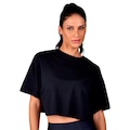 Cropped Alto Giro Pala e Tule Feminino PRETO