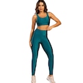 Conjunto Top e Calça New Zig 3D Fitness Vekyo Alta Compressão Feminina AZUL