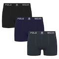 Kit 3 Cuecas Boxer Polo Wear Masculina AZUL