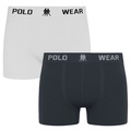 Kit 2 Cuecas Boxer Polo Wear Masculina BRANCO