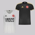 Kit Camisa Masculina + Regata Kappa do Vasco Supporter PRETO