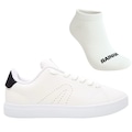 Tênis Masculino Rainha Empire + 1 Par de Meia BRANCO/PRETO