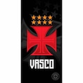 Toalha de Banho Vasco Buettner Veludo 70X140 PRETO/VERMELHO
