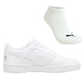 Kit Tênis Masculino Puma Rebound V6 Low Original + Meia BRANCO