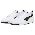 Kit Tênis Masculino Puma Rebound V6 Low Original + Meia BRANCO/PRETO