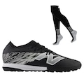 Kit Chuteira de Society Adulto New Balance Furon Team V8 + Meião PRETO/BRANCO
