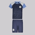 Kit de Camisa do Manchester City + Bermuda Infantil AZUL