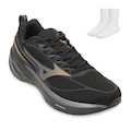 Tênis Mizuno Space 5 + 1 Meia MZ25 PRETO/OURO