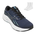 Tênis Masculino Mizuno Jet 8 + 1 Meia MZ25 AZUL ESC/PRETO