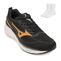 Tênis Masculino Mizuno Space 5 + Meia MZ25 PRETO/LARANJA