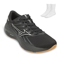 Tênis Masculino Mizuno Jet 8 + 1 Meia PRETO/PRATA