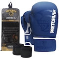 Luva de Boxe/Muay Thai First FX2 + Bandagem Extra AZUL/BRANCO